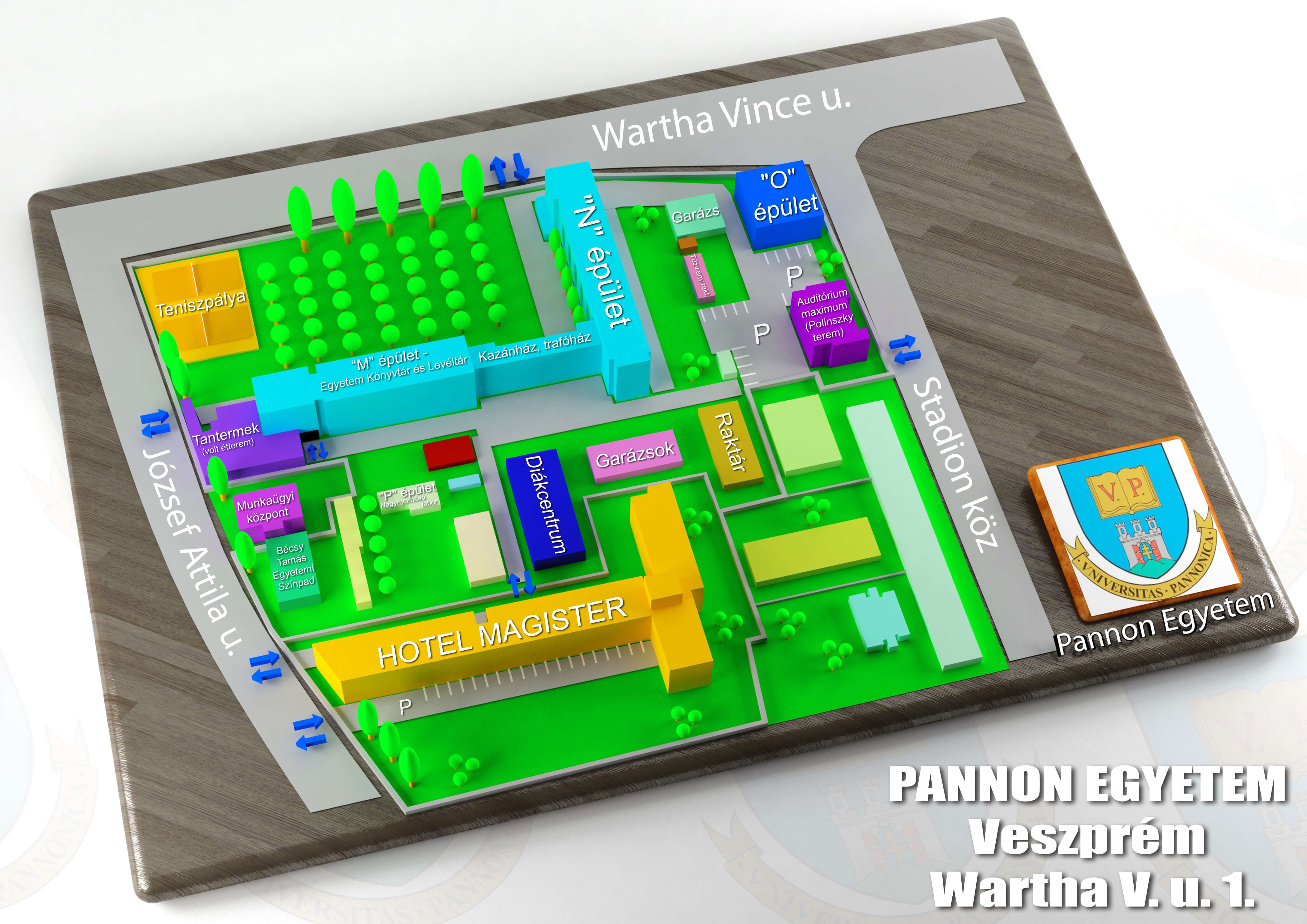 Map of the Lower Campus of the University of Pannonia