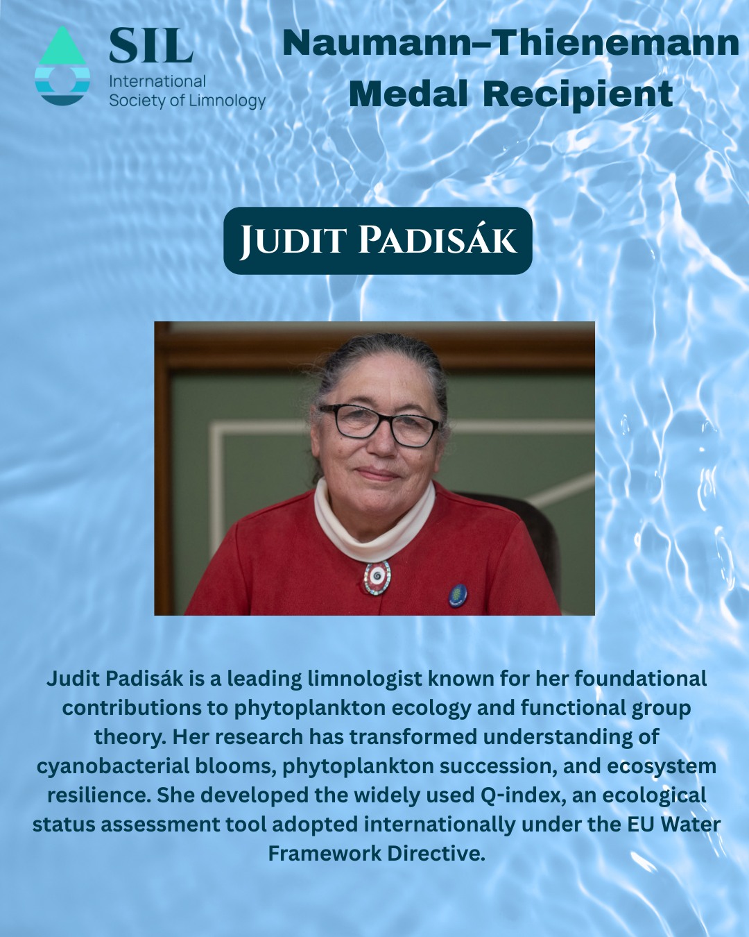 Naumann–Thienemann Medal kitüntetést ítéltek oda Dr. Padisák Juditnak
