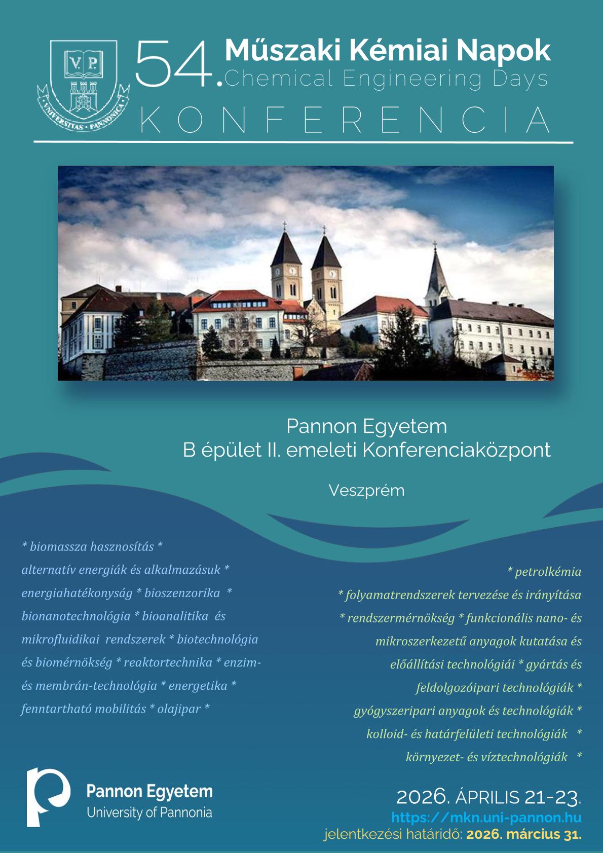 54. Műszaki Kémiai Napok - felhívás részvételre