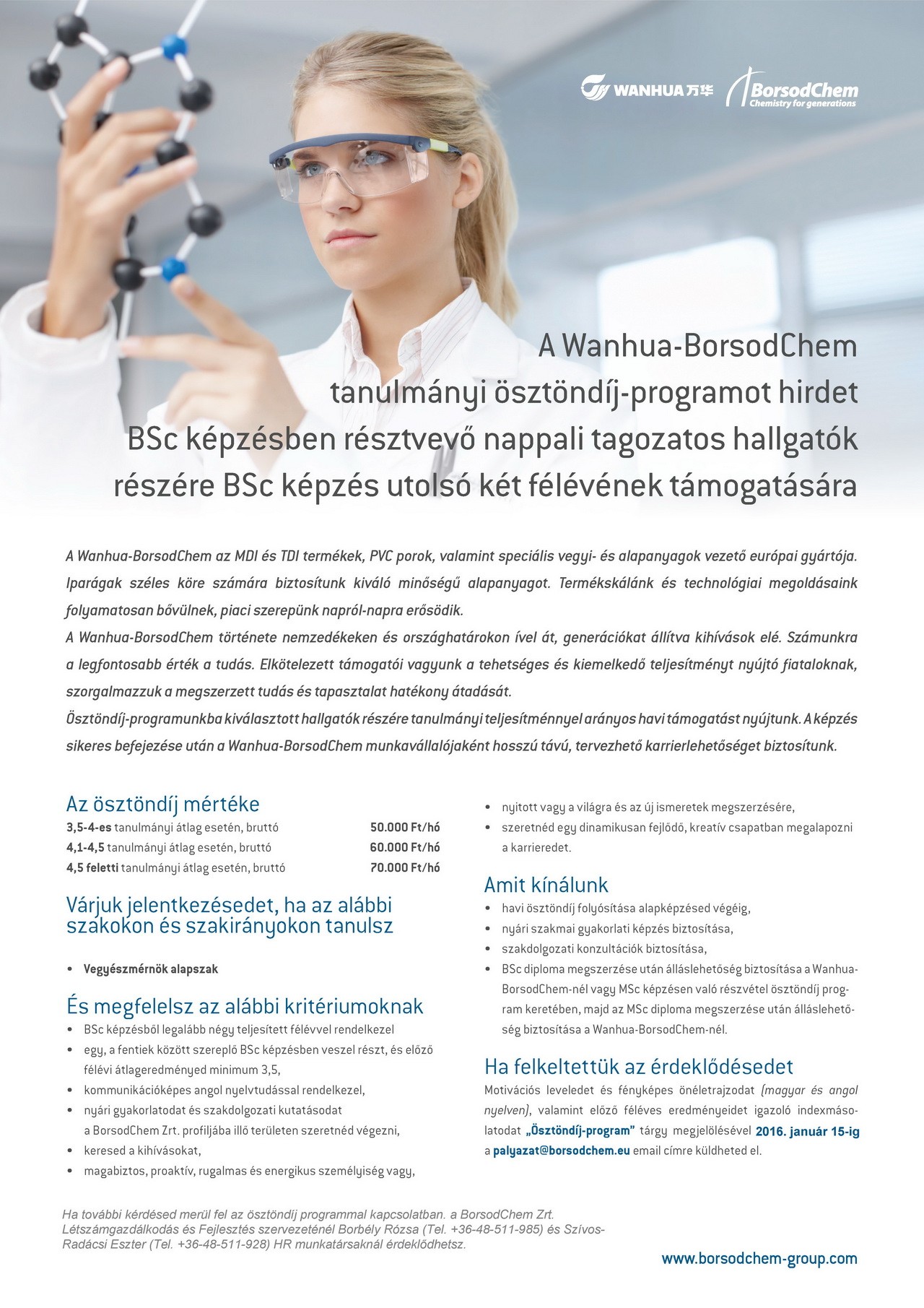 WHBC osztondij program BSc 2015 PE