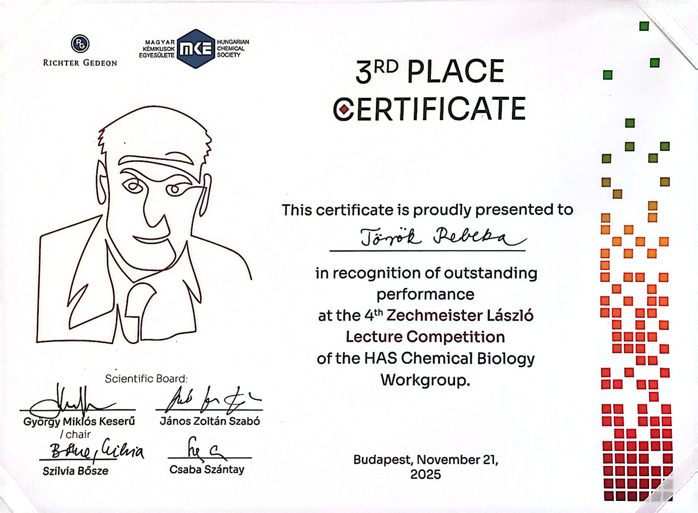 III. helyezést ért el Török Rebeka a Zechmeister László versenyen