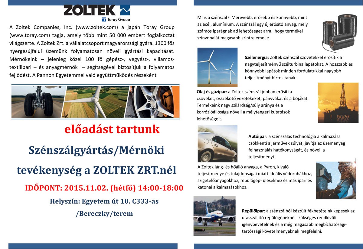 ZOLTEK 2015 pannon egyetem előadás plakát